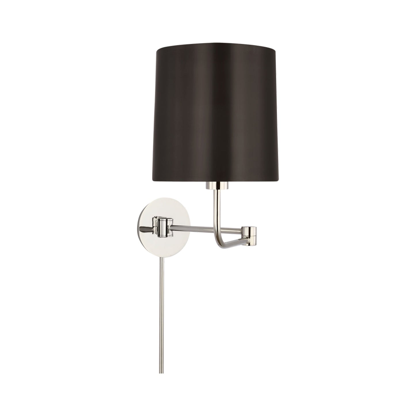 Go Lightly Swing Arm Wall Light in Polished Nickel/Bronze.