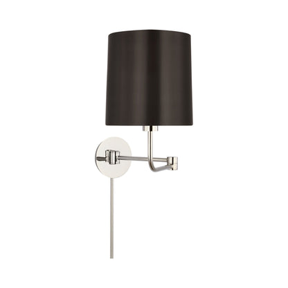 Go Lightly Swing Arm Wall Light in Polished Nickel/Bronze.