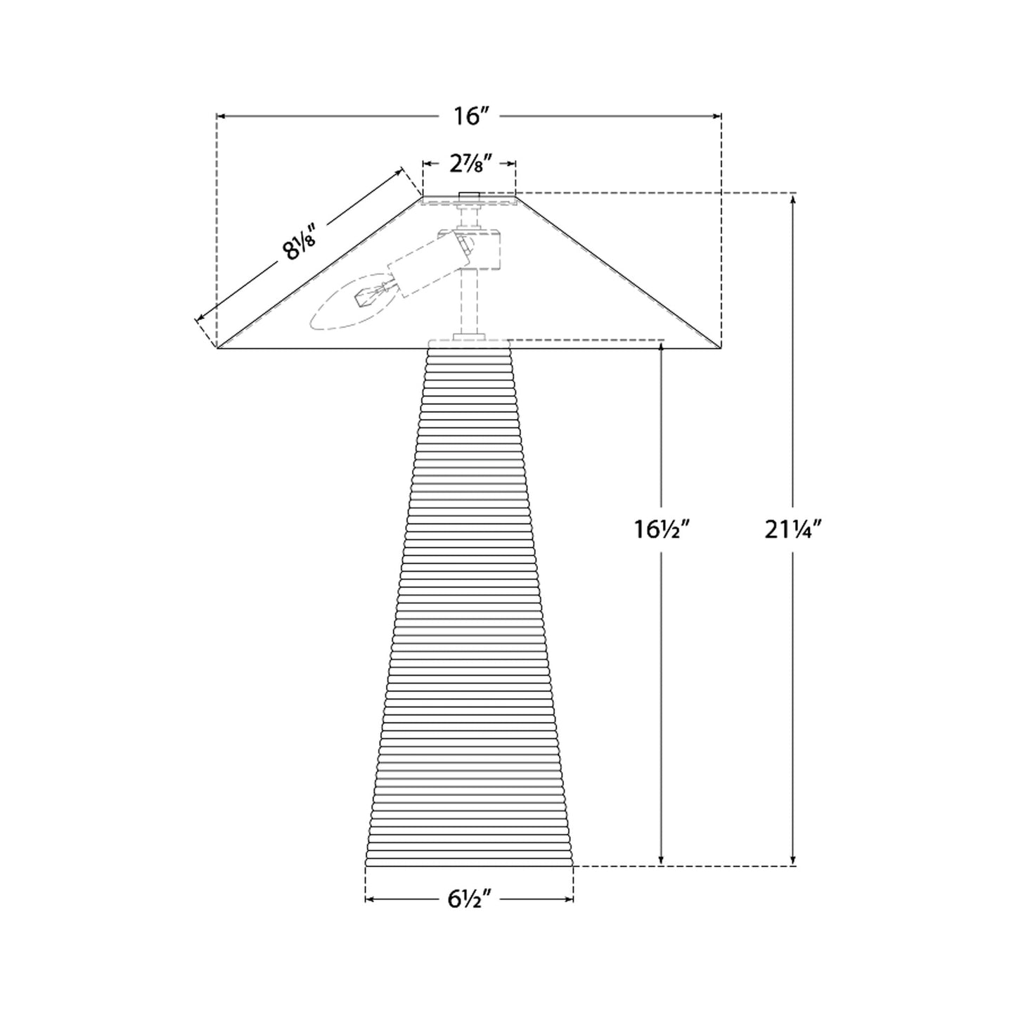 Miramar Table Lamp - line drawing.