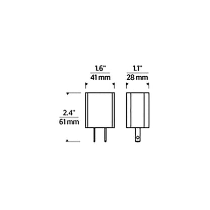 10W USB C Wall Charger - line drawing.