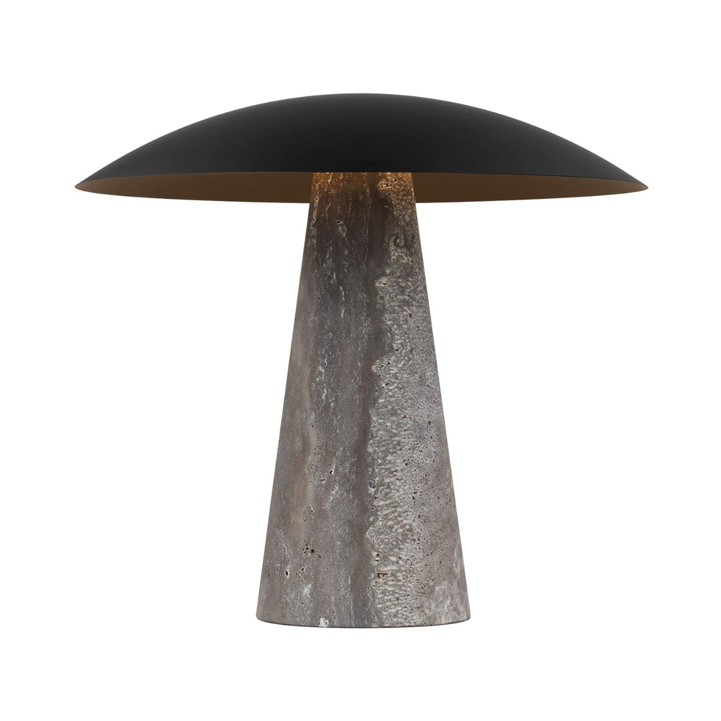 Aegis LED Table Lamp in Dark Bronze/Dark Travertine.