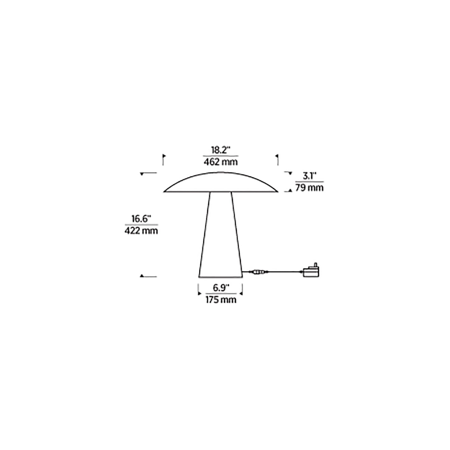 Aegis LED Table Lamp - line drawing.