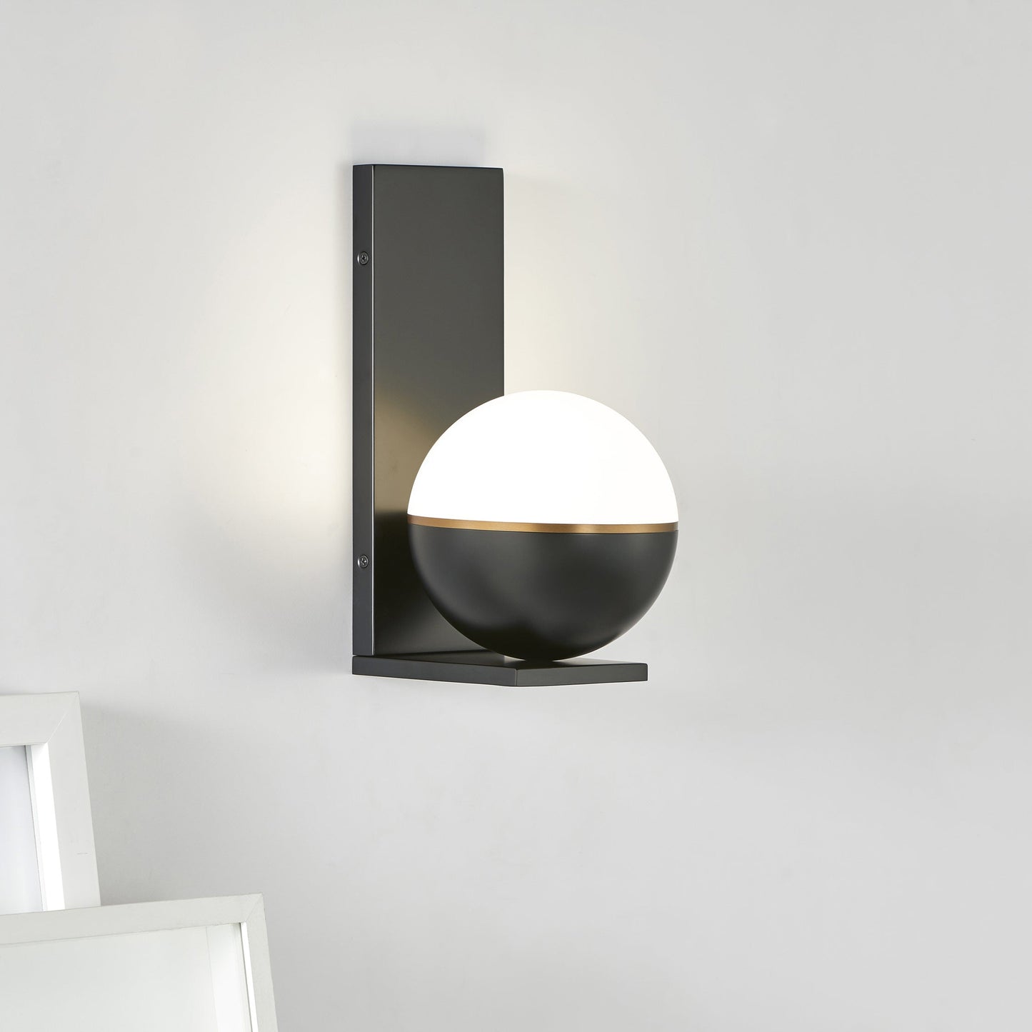 Akova LED Wall Light in living room.