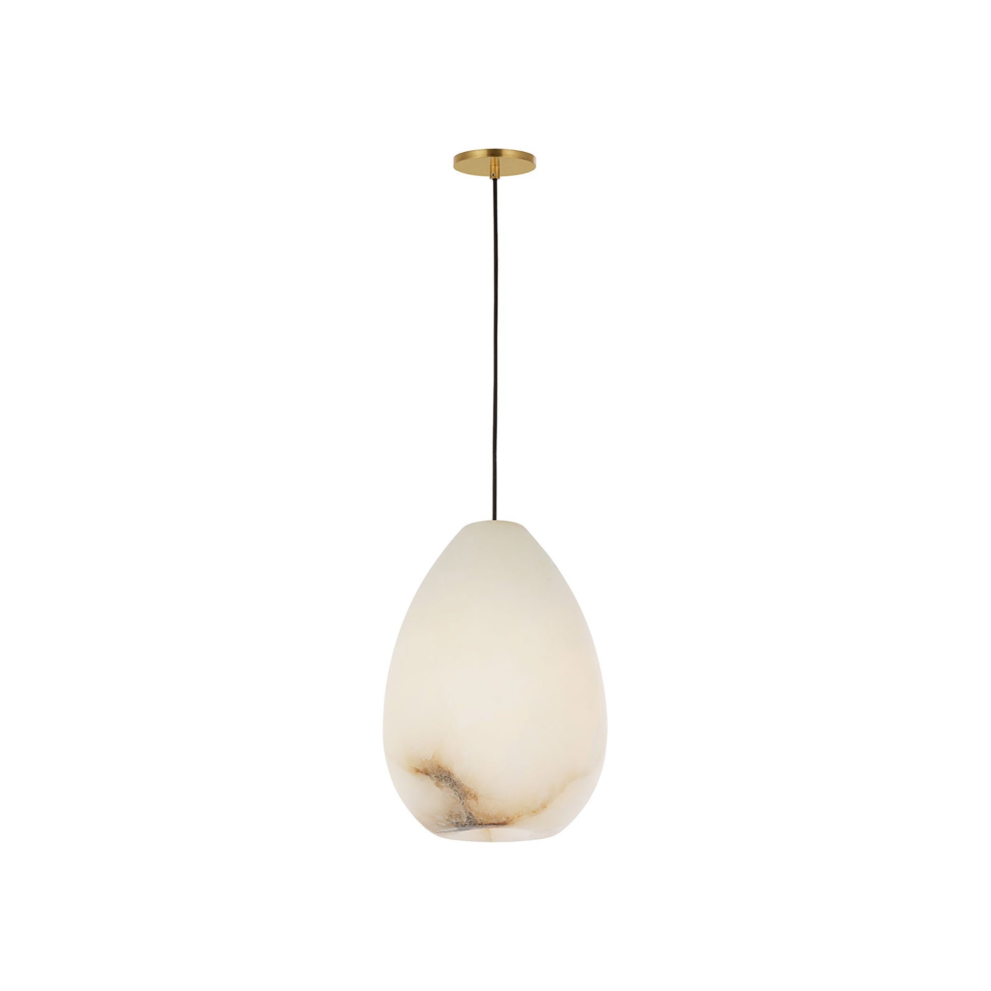 Alina Alabaster Pendant Light in Hand Rubbed Antique Brass (Small).