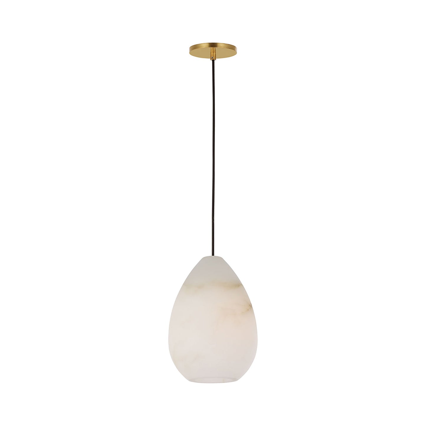 Alina Alabaster Pendant Light in Hand Rubbed Antique Brass (Medium).