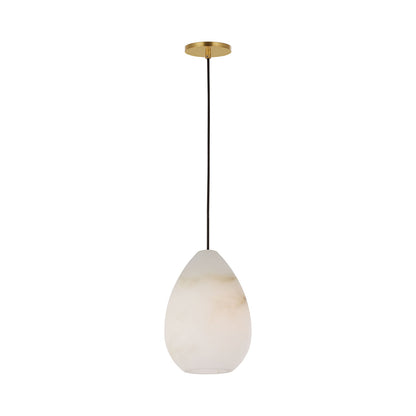 Alina Alabaster Pendant Light in Hand Rubbed Antique Brass (Medium).
