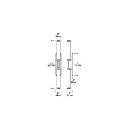 Alo Vertical LED Wall Light - line drawing.