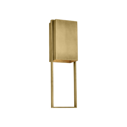 Alude Outdoor LED Wall Light in Hand-Rubbed Antique Brass (24-Inch).