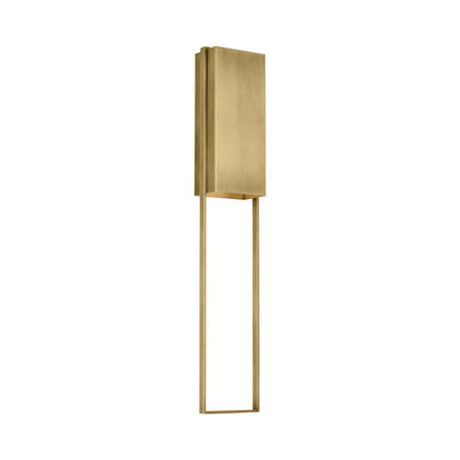 Alude Outdoor LED Wall Light in Hand-Rubbed Antique Brass (45-Inch).