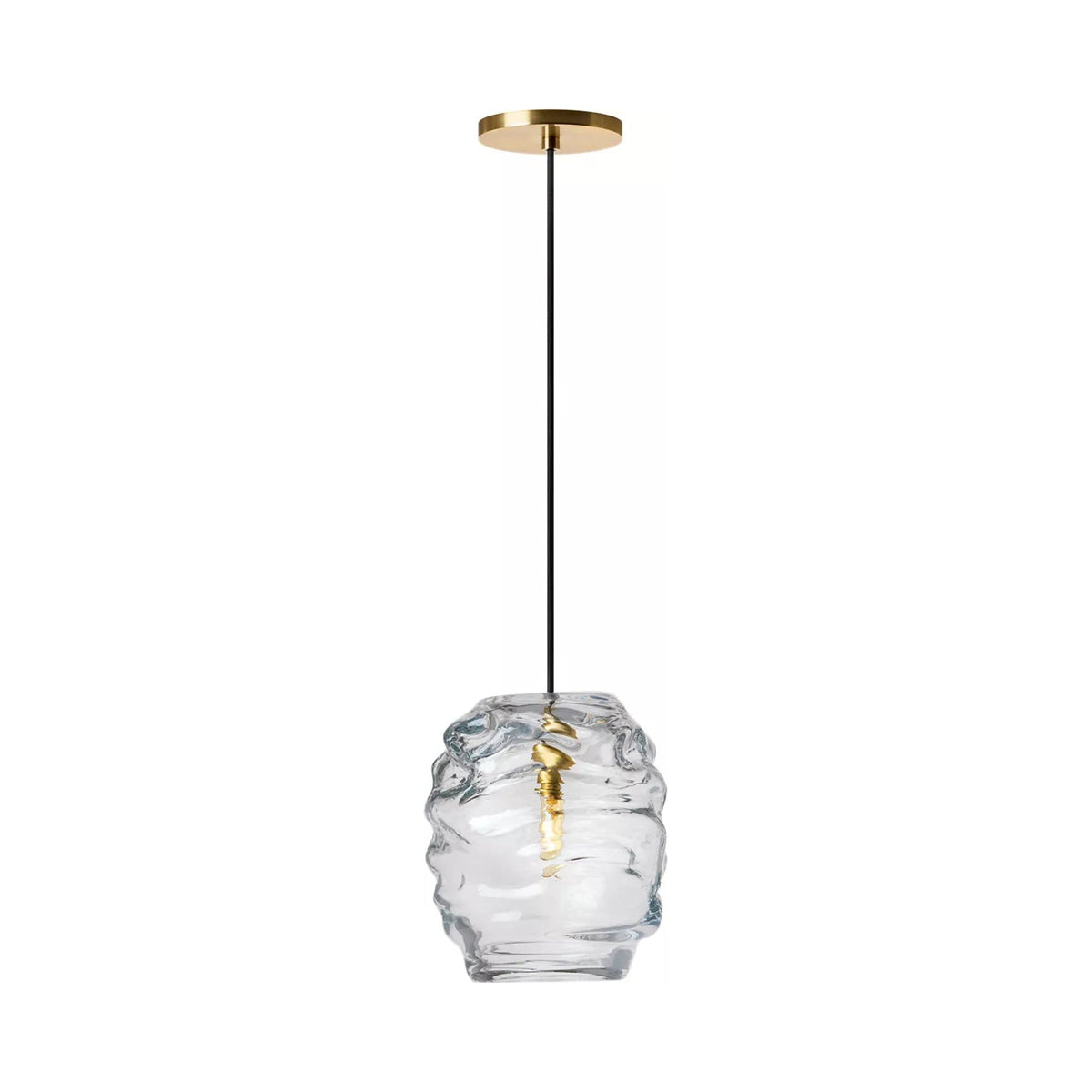 Audra Pendant Light in Hand-Rubbed Antique Brass.
