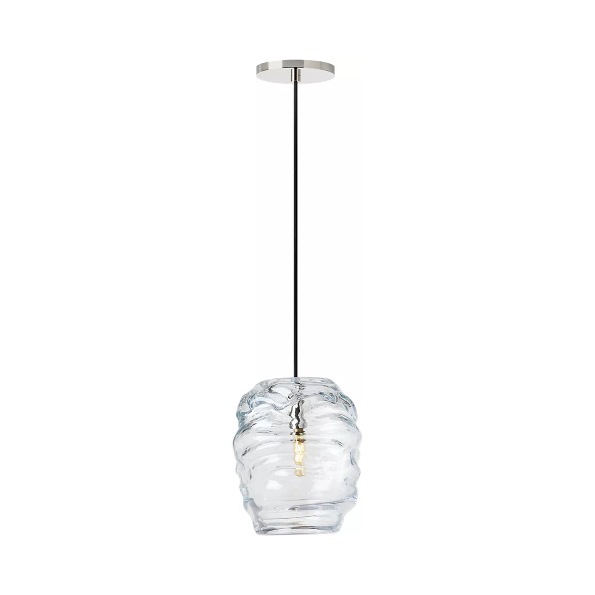 Audra Pendant Light in Polished Nickel.
