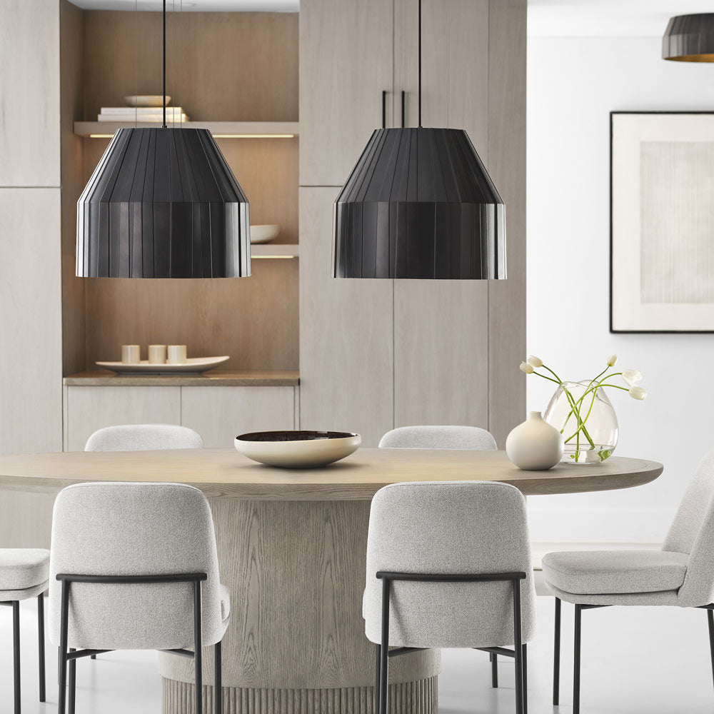 Bling LED Pendant Light in dining room.