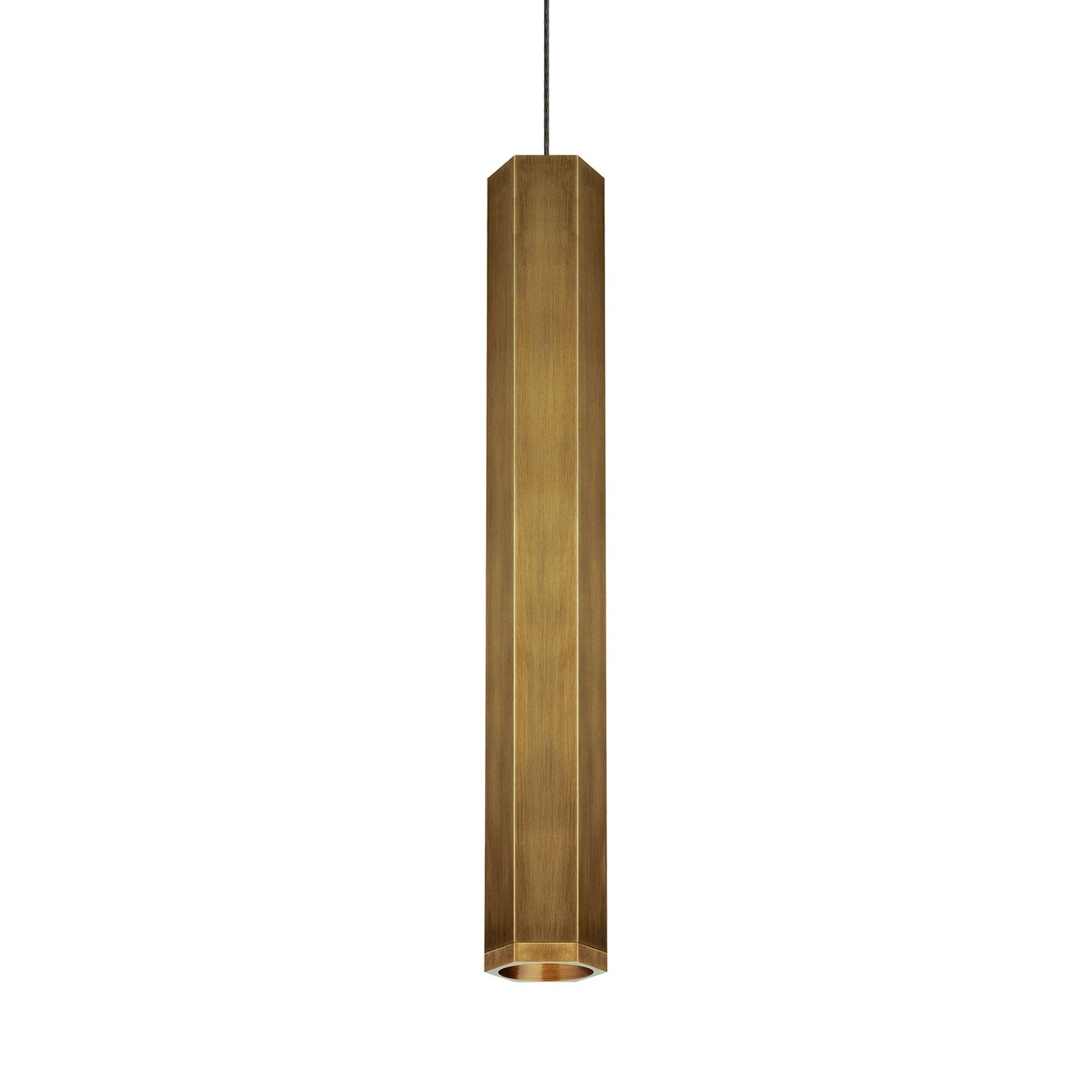 Blok Large Low Voltage Pendant Light in Aged Brass.