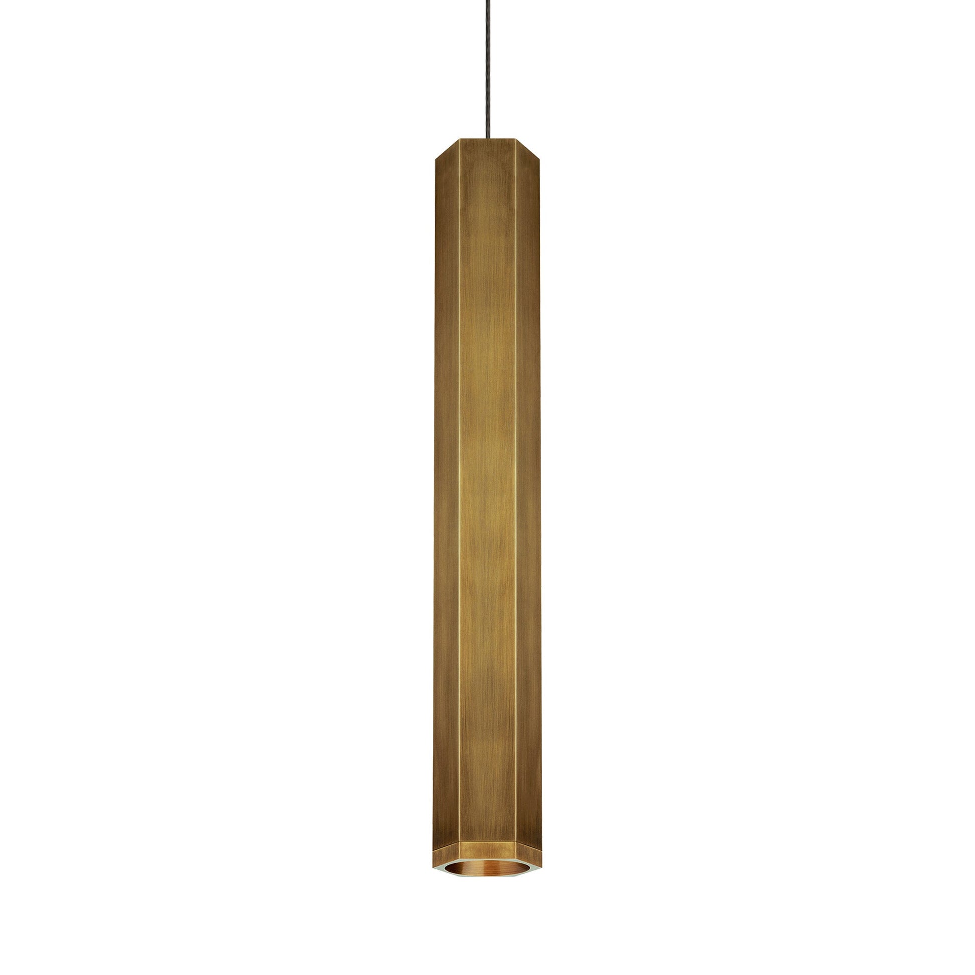 Blok Large Low Voltage Pendant Light in Aged Brass.
