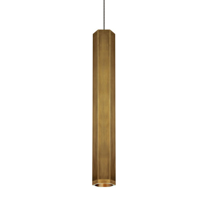 Blok Large Low Voltage Pendant Light in Aged Brass.
