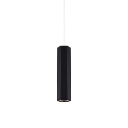 Blok Small Low Voltage Pendant Light in Matte Black/Satin Nickel.