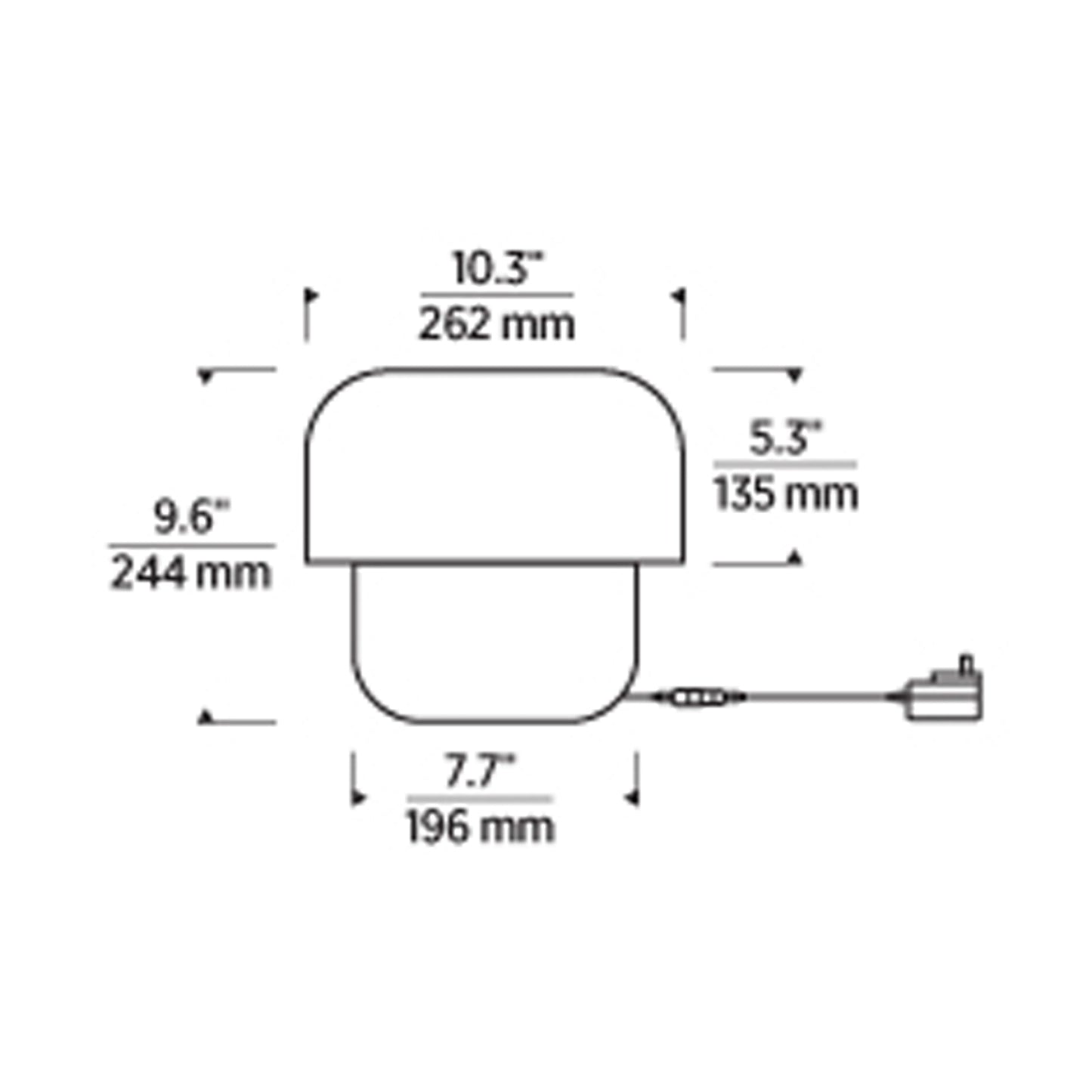 Bolete LED Table Lamp - line drawing.