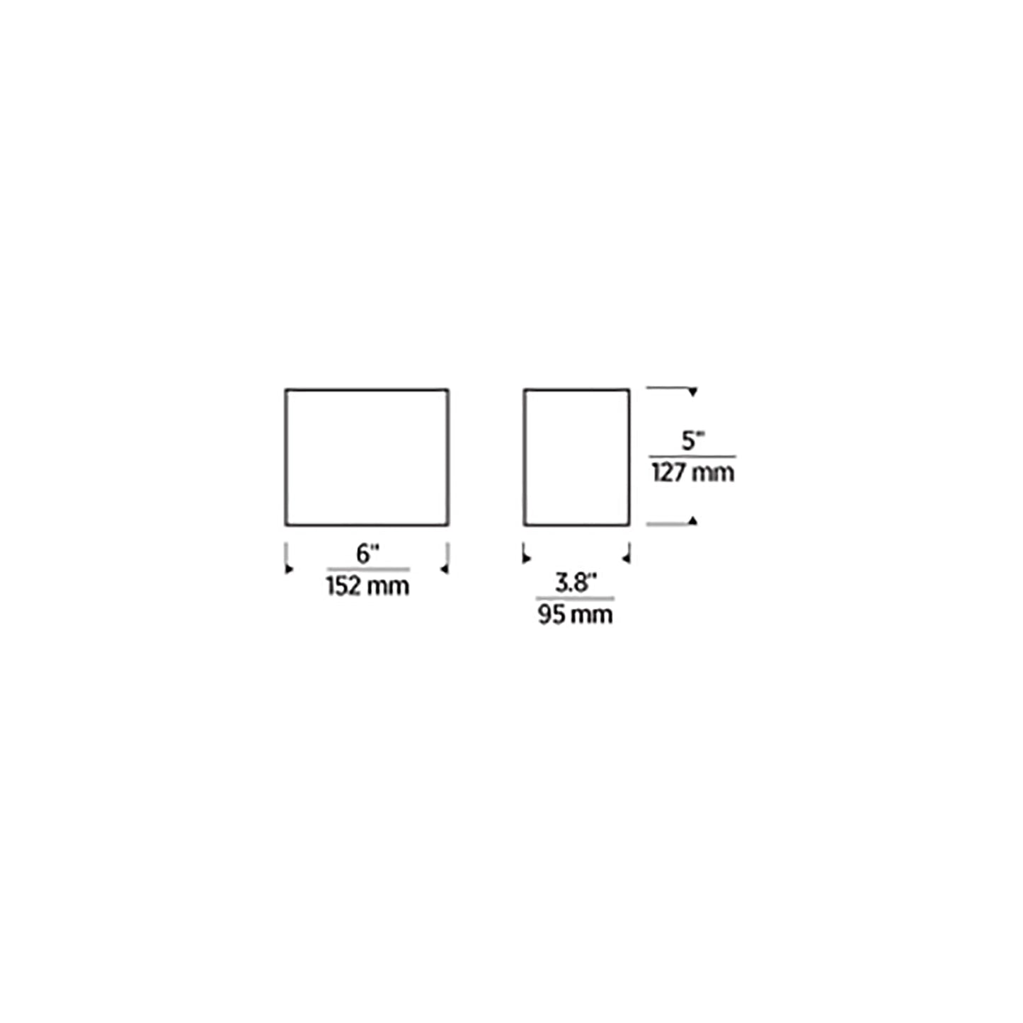Brompton LED Wall Light - line drawing.