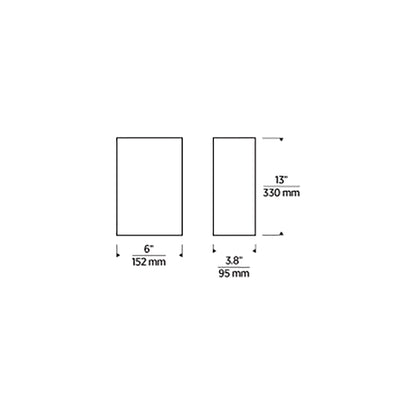 Brompton LED Wall Light - line drawing.