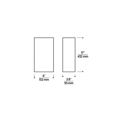 Brompton LED Wall Light - line drawing.