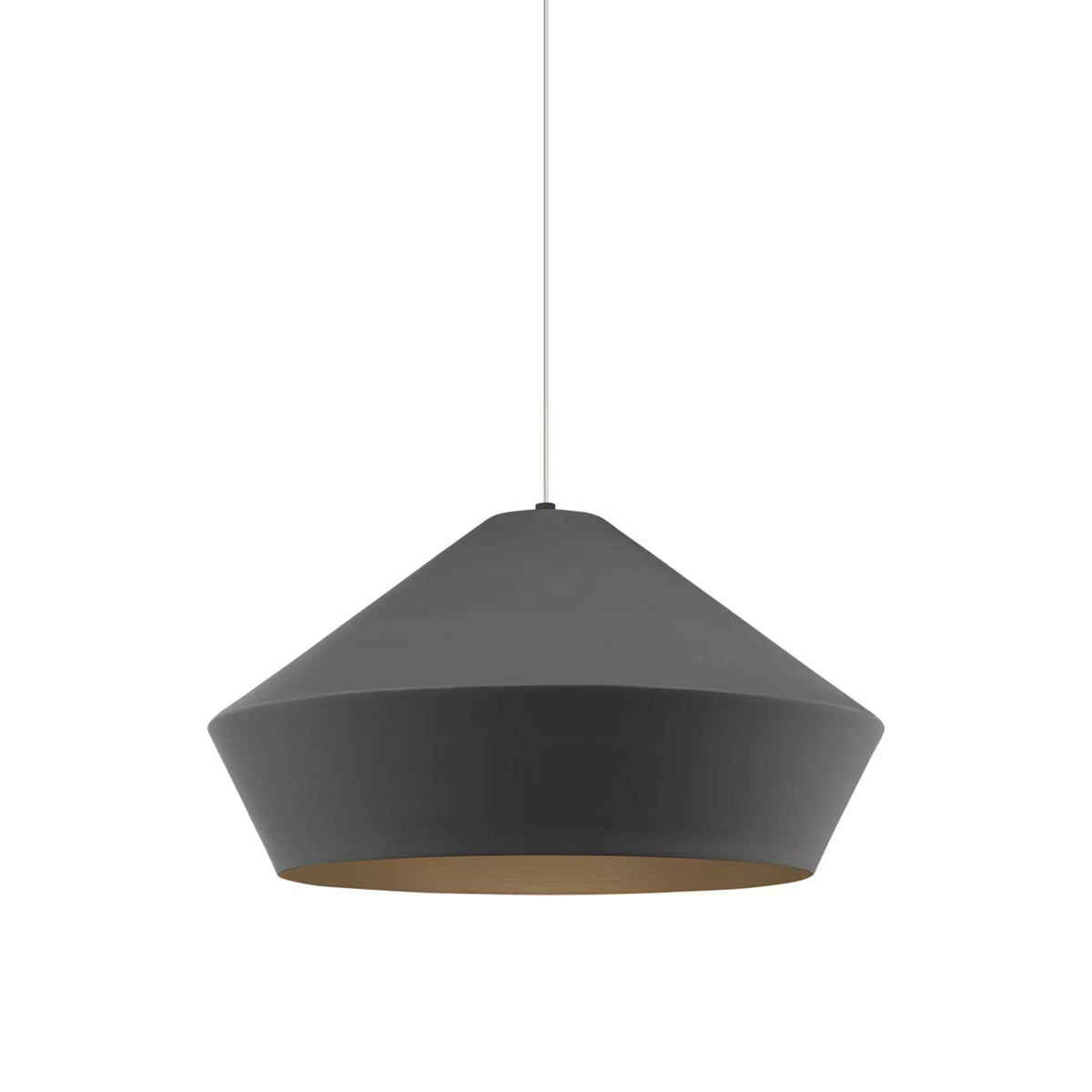Brummel Grande Pendant Light in Black/Charcoal Gray.