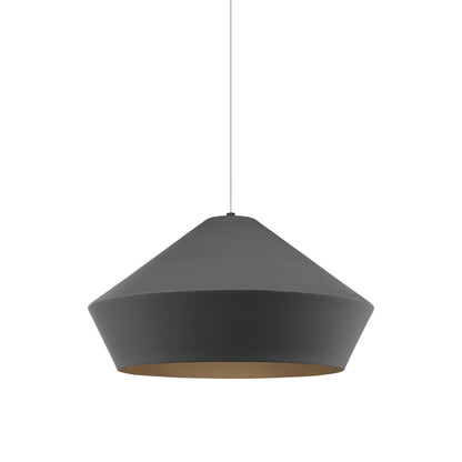 Brummel Grande Pendant Light in Black/Charcoal Gray.