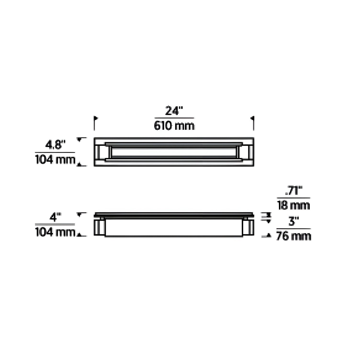Capa LED Bath Vanity Light - line drawing.