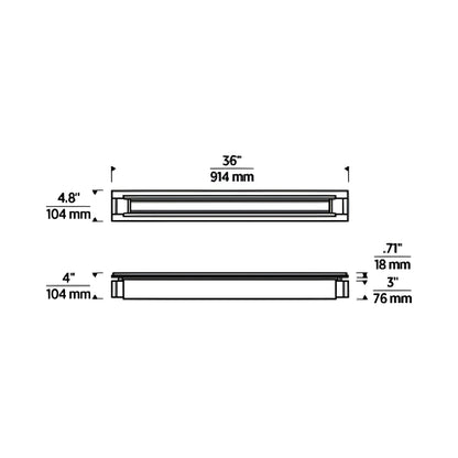 Capa LED Bath Vanity Light - line drawing.