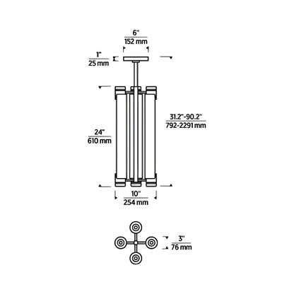 Capa LED Pendant Light - line drawing.