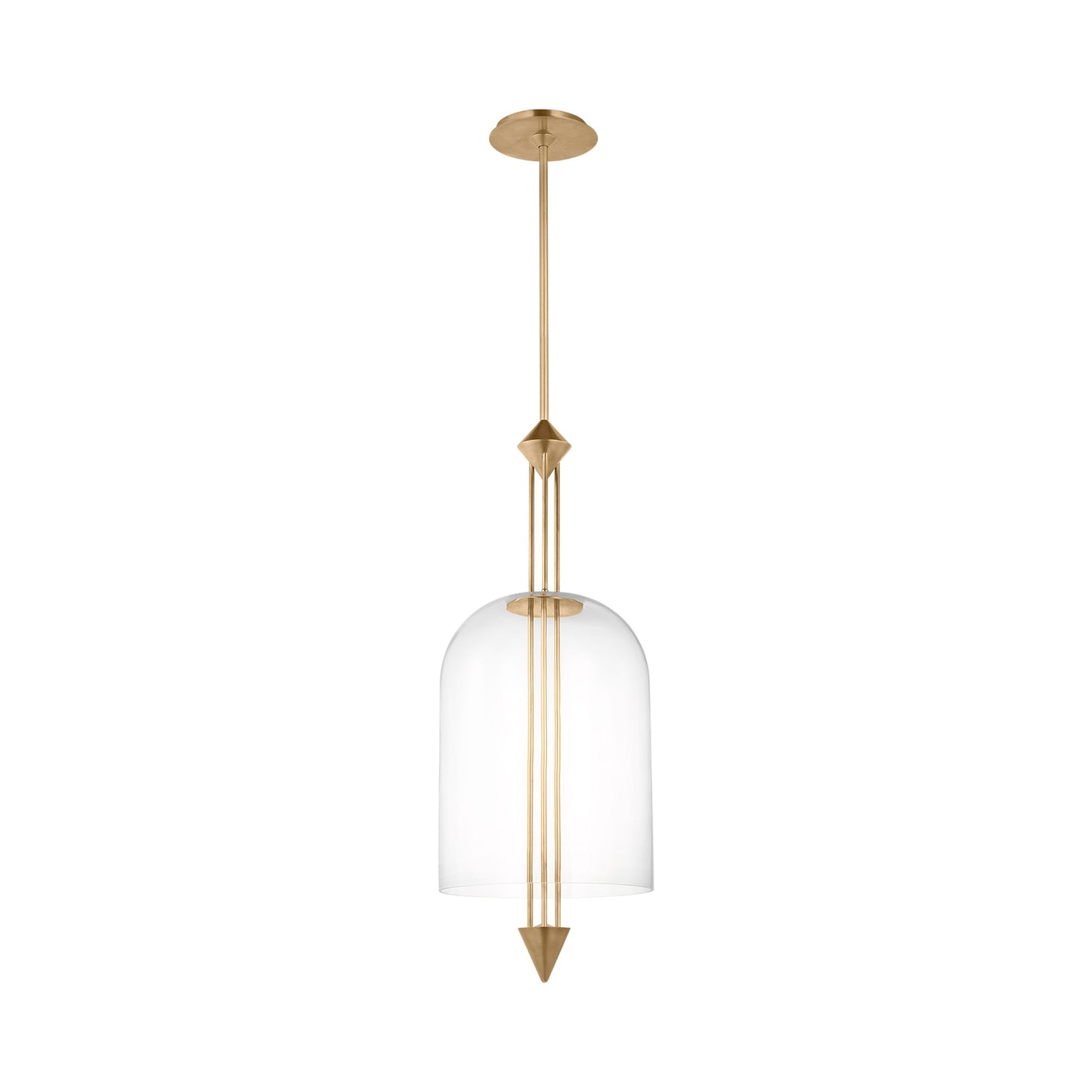Cathedral LED Pendant Light in Natural Brass (Large).