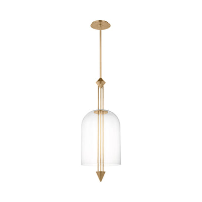 Cathedral LED Pendant Light in Natural Brass (Large).