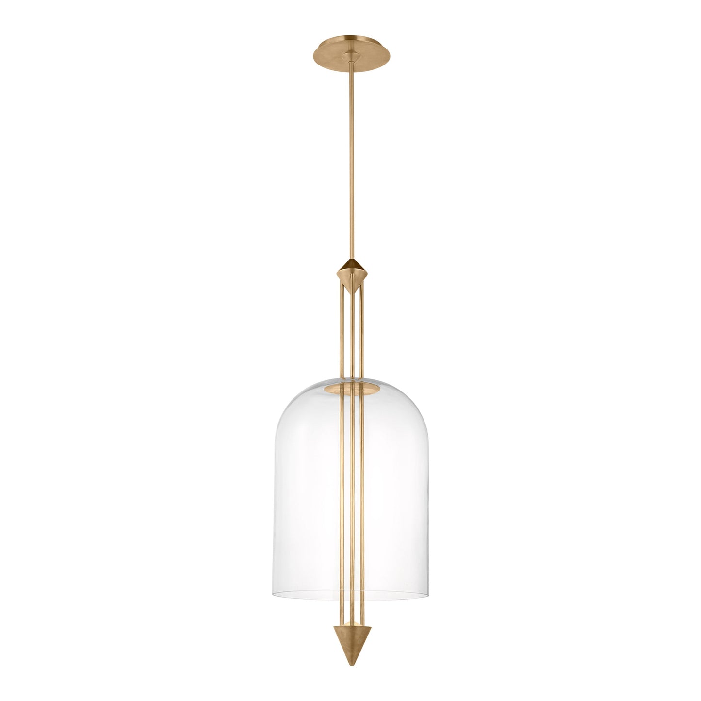 Cathedral LED Pendant Light in Natural Brass (X-Large).