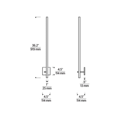 Cityscape LED Wall Light - line drawing.