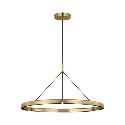 Cloak LED Chandelier in Hand-Rubbed Antique Brass (36.6-Inch).