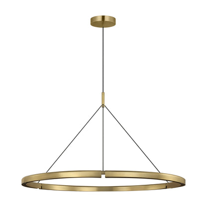 Cloak LED Chandelier in Hand-Rubbed Antique Brass (48.6-Inch).