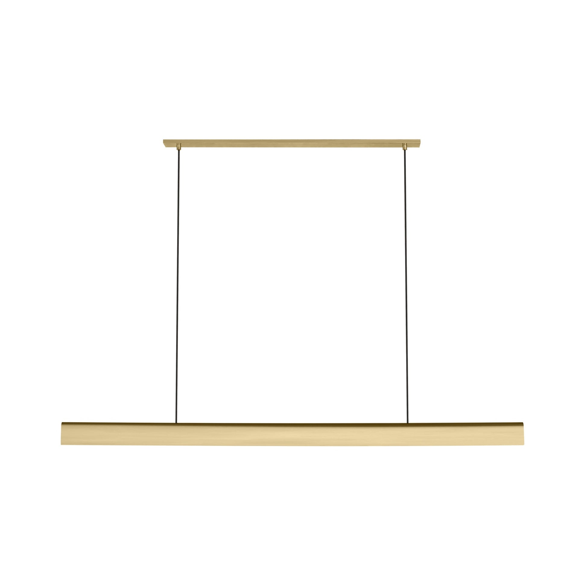 Cloak LED Linear Chandelier in Hand-Rubbed Antique Brass.