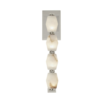 Collier LED Wall Light in Polished Nickel/Alabaster (14.8-Inch).