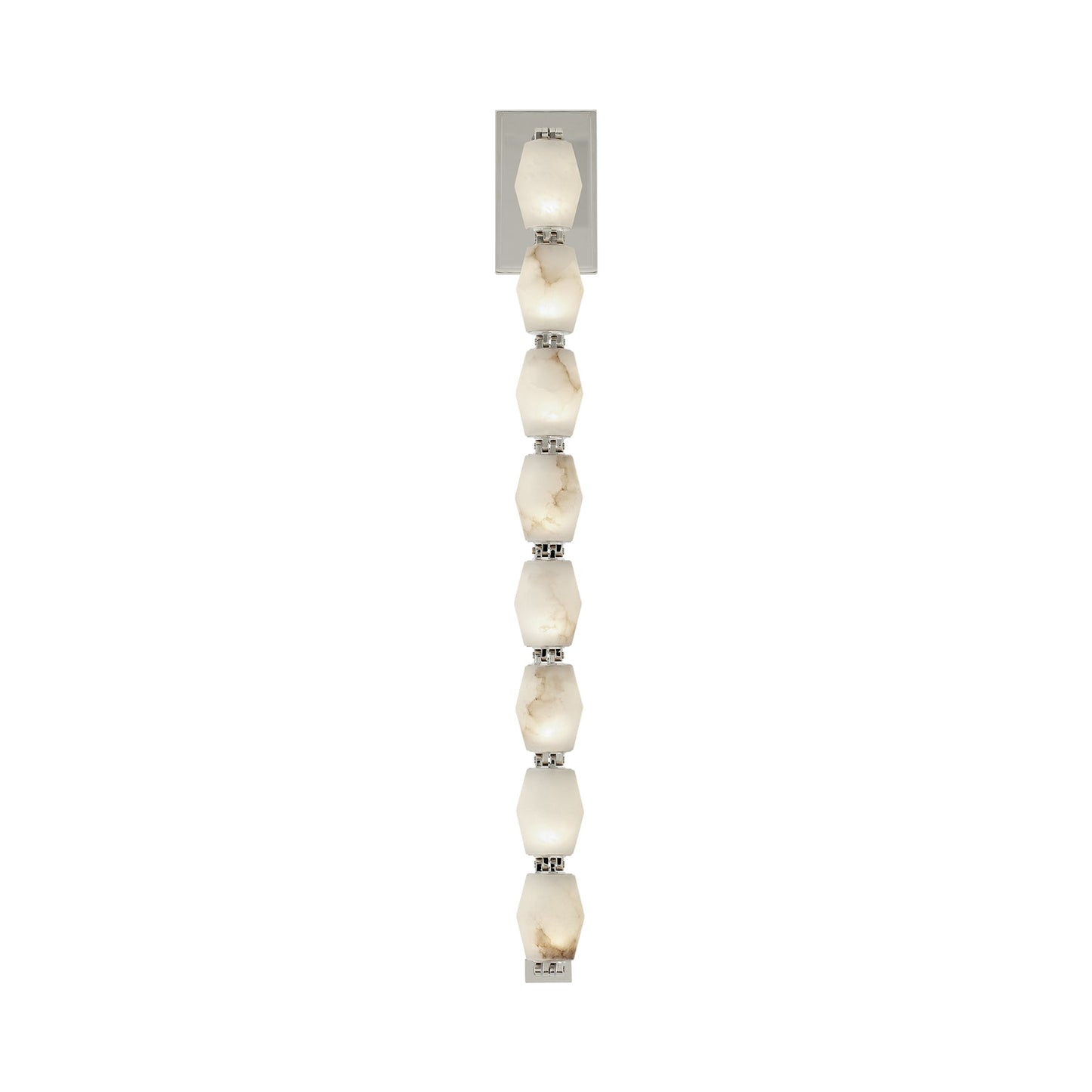 Collier LED Wall Light in Polished Nickel/Alabaster (27.6-Inch).