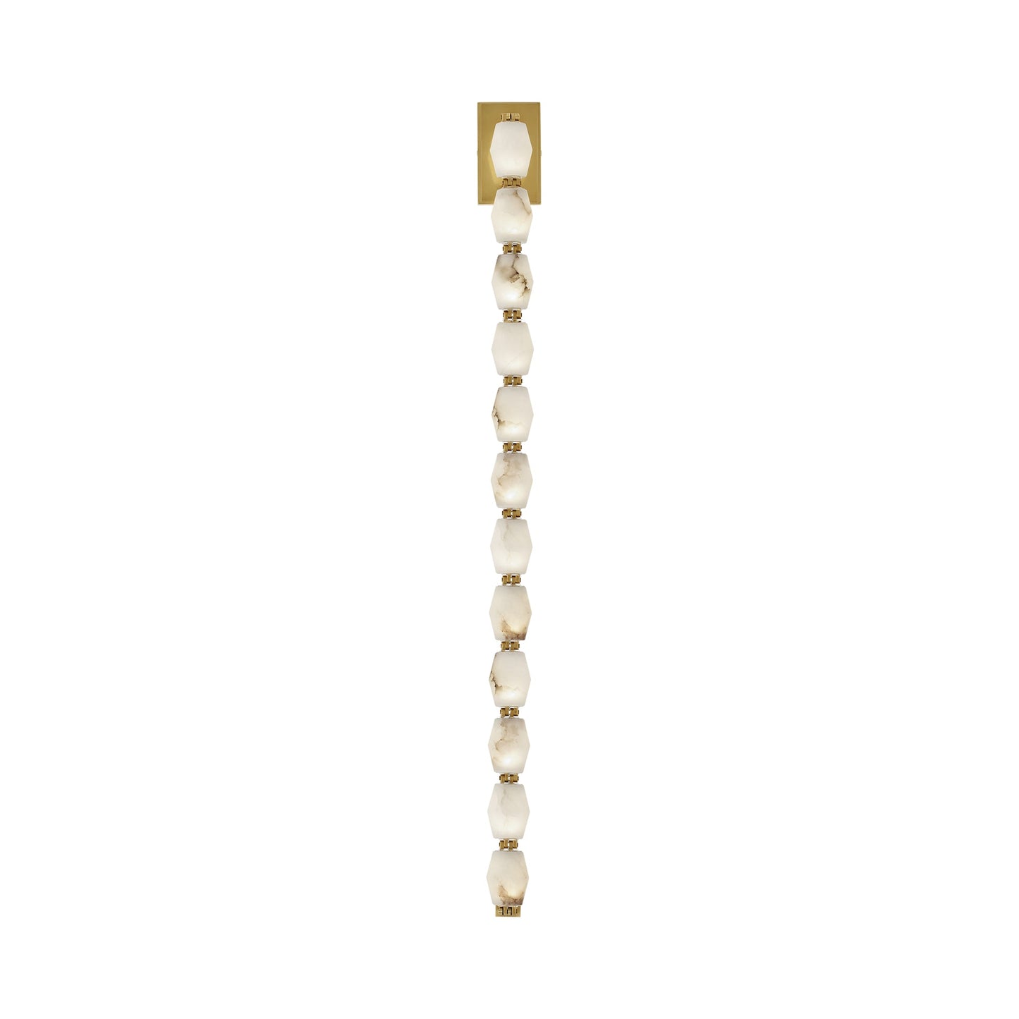 Collier LED Wall Light in Hand Rubbed Antique Brass/Alabaster (40.3-Inch).