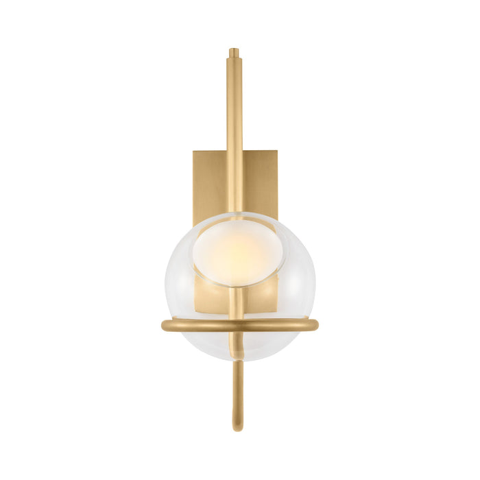 Crosby LED Wall Light in Natural Brass.