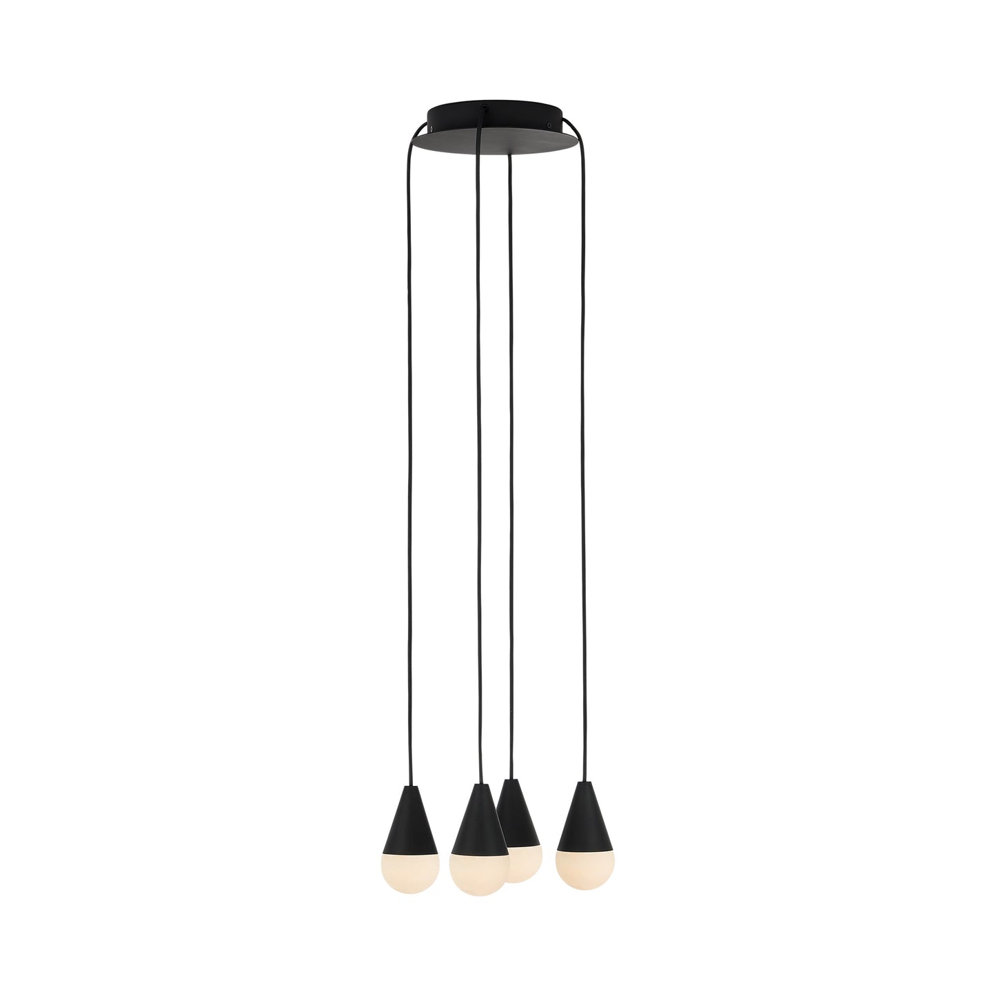 Cupola LED Chandelier in Nightshade Black/Alabaster (4-Light).