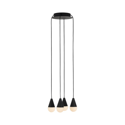 Cupola LED Chandelier in Nightshade Black/Alabaster (4-Light).