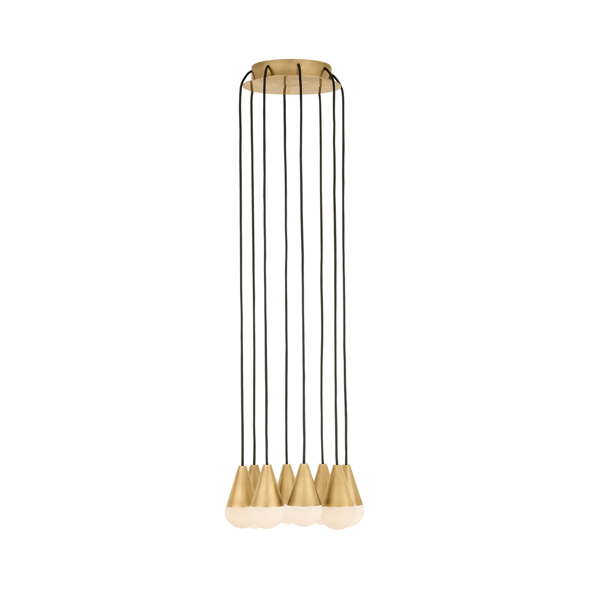 Cupola LED Chandelier in Hand Rubbed Antique Brass/Alabaster (8-Light).