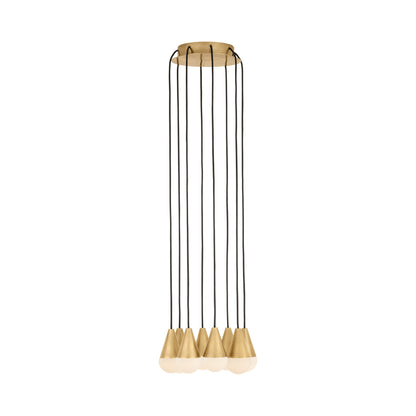 Cupola LED Chandelier in Hand Rubbed Antique Brass/Alabaster (8-Light).