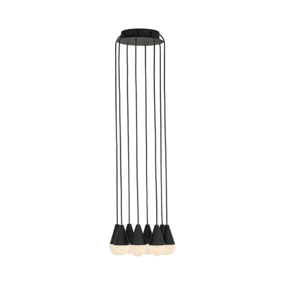 Cupola LED Chandelier in Nightshade Black/Alabaster (8-Light).