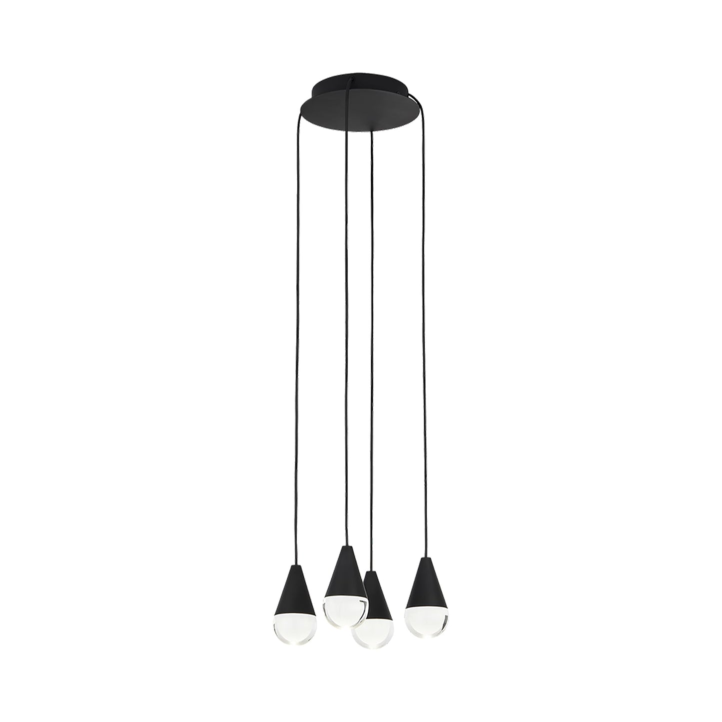 Cupola LED Chandelier in Nightshade Black/Crystal (4-Light).