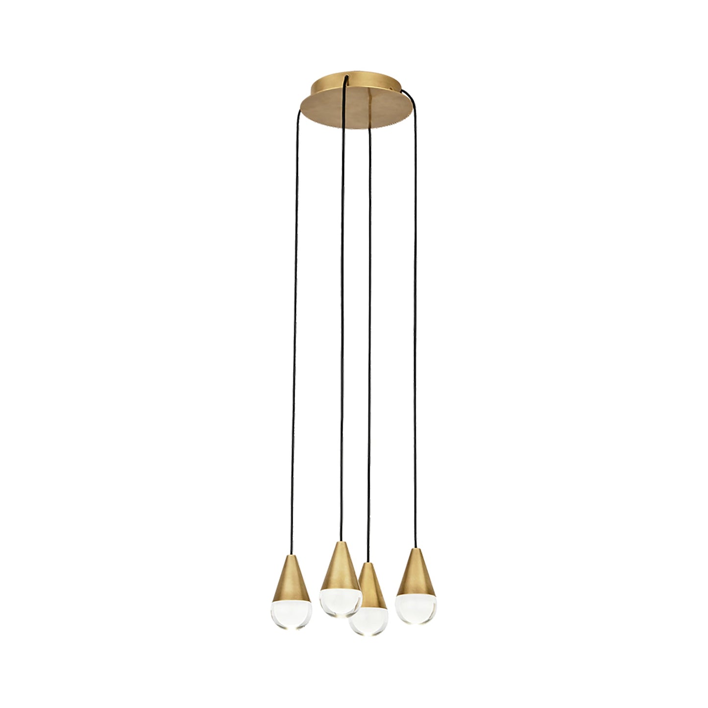 Cupola LED Chandelier in Hand Rubbed Antique Brass/Crystal (4-Light).