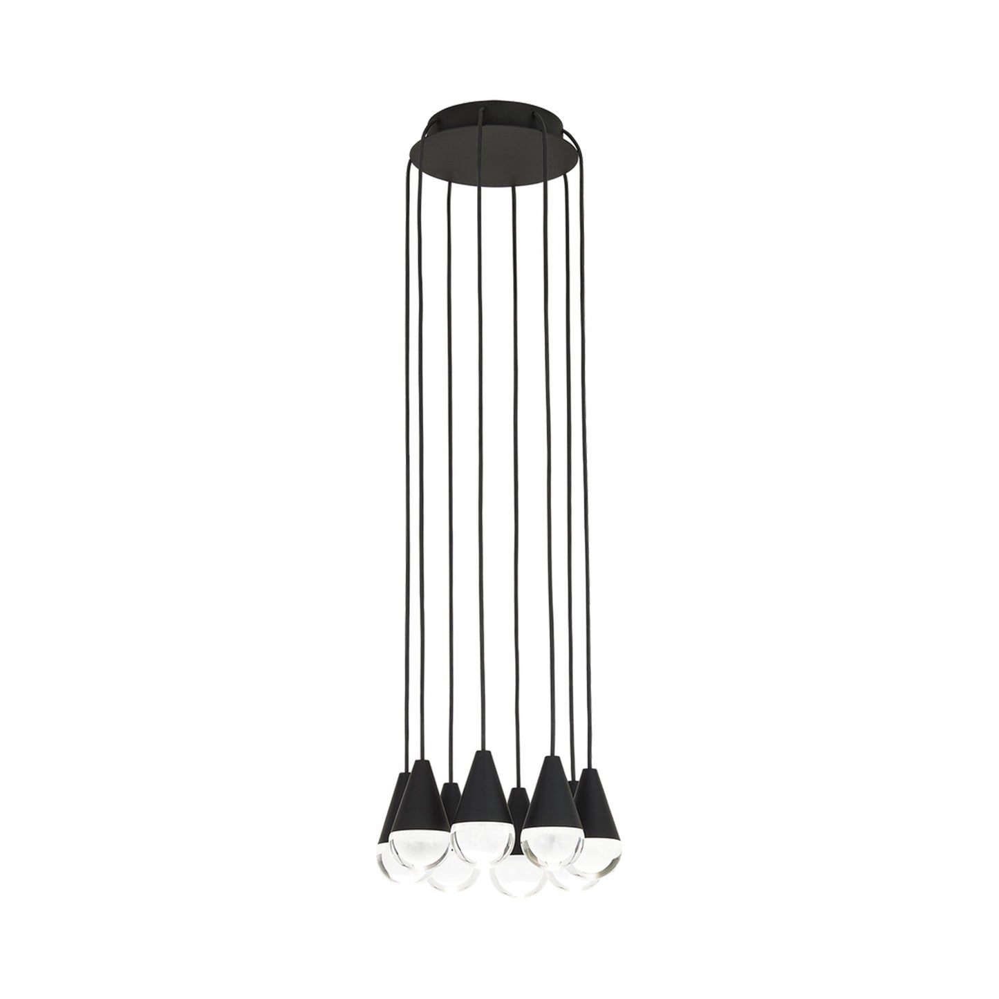 Cupola LED Chandelier in Nightshade Black/Crystal (8-Light).