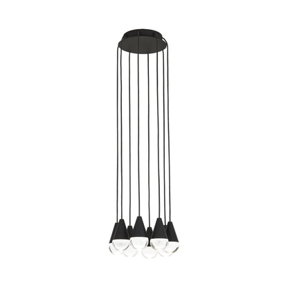 Cupola LED Chandelier in Nightshade Black/Crystal (8-Light).