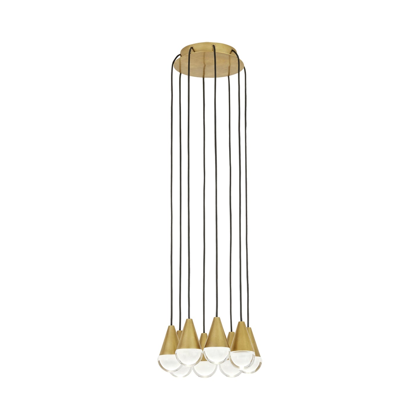 Cupola LED Chandelier in Hand Rubbed Antique Brass/Crystal (8-Light).